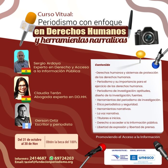 Curso virtual: Periodismo con enfoque en DD.HH. y herramientas narrativas 2022